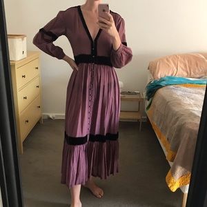 Chasing unicorns shelter from the storm dress velvet purple